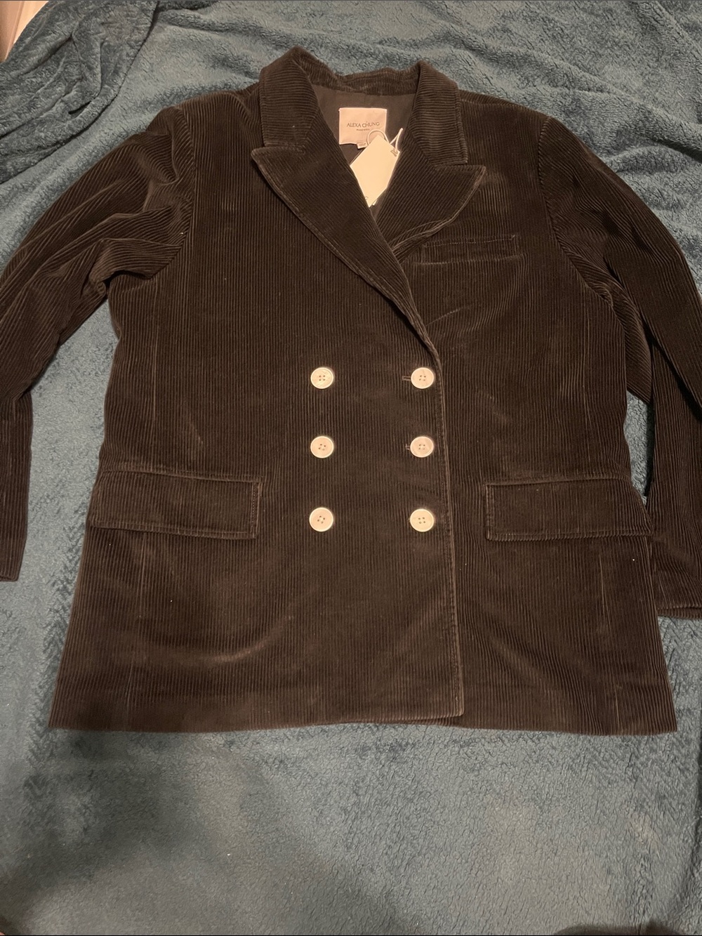 Madewell Double-Breasted Corduroy Blazer - Black